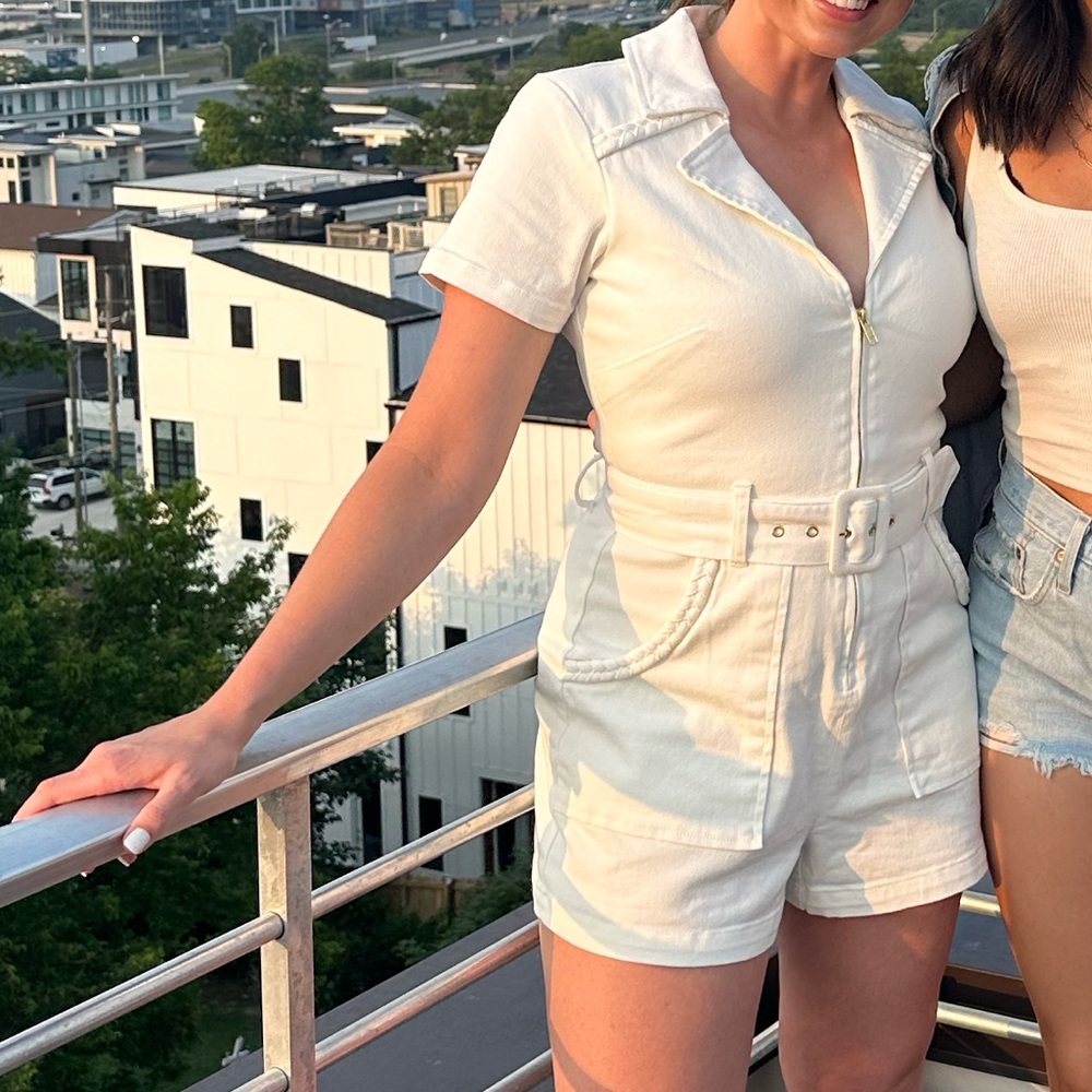 Show Me Your MuMu Outlaw Romper - White, Medium